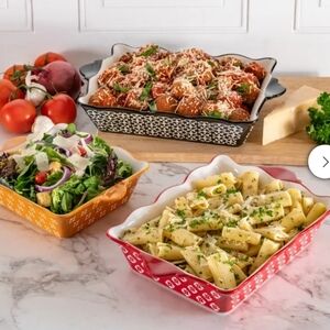 Medley 3 Piece Oven to Table Stoneware Bakeware, Baking Dish & Casserole Set